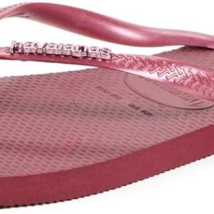 Havaianas womens Slim Square Logo Metallic Flip-flop